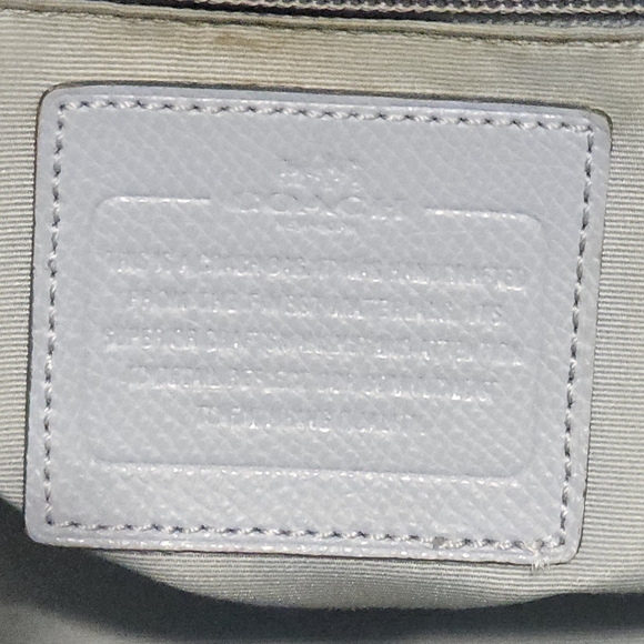 🌷Y2K Authentic Coach Street Zip Tote in Crossgrain Light Blue Leather🌸 - Picture 7 of 12